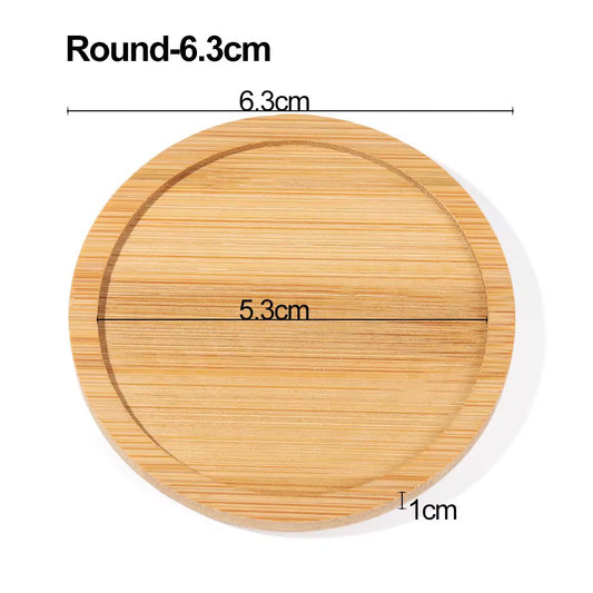Bamboo Wood Tray Simple round Square Hexagon Rectangle Flowerpot Base Planters Pot Stander Succulents Bonsai Holder Home Decor